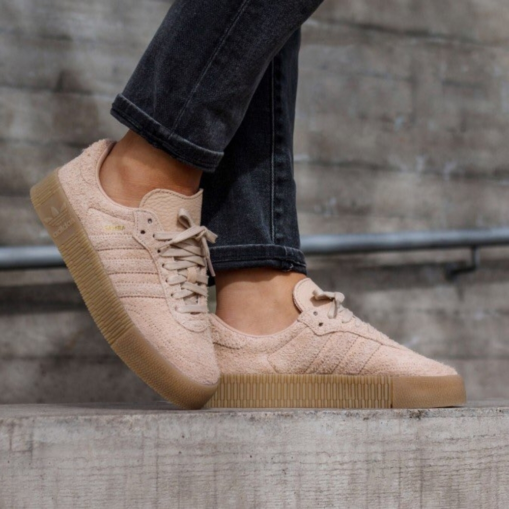 Adidas Samba Sneakers Sambarose Shoes Ash Pearl Suede Size EU 40 US 9